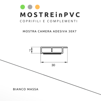 Mostra in PVC Bianco Massa 30x7mm adesiva