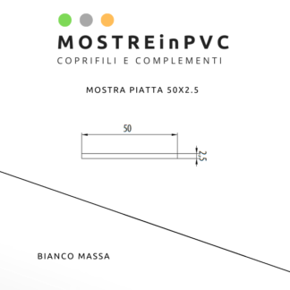 Mostra in PVC Bianco massa 50x2.5mm